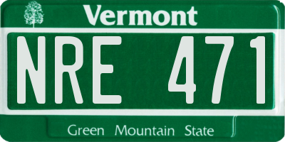 VT license plate NRE471