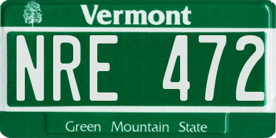 VT license plate NRE472
