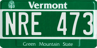 VT license plate NRE473