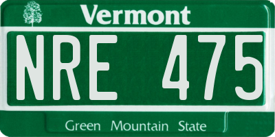 VT license plate NRE475