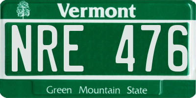 VT license plate NRE476