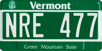 VT license plate NRE477