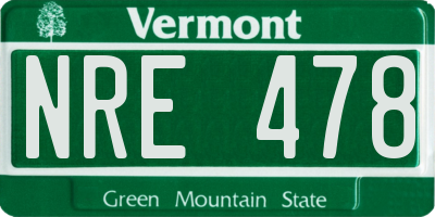 VT license plate NRE478