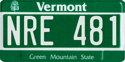 VT license plate NRE481