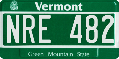 VT license plate NRE482