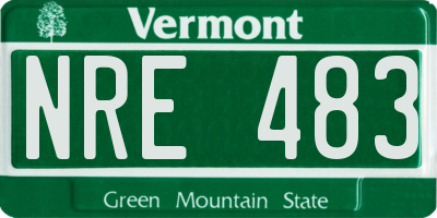 VT license plate NRE483