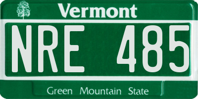 VT license plate NRE485