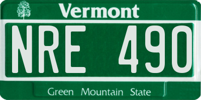 VT license plate NRE490