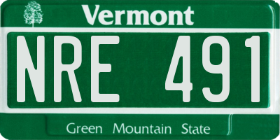 VT license plate NRE491