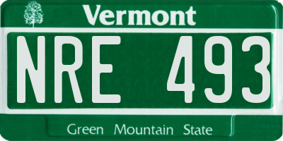 VT license plate NRE493