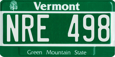 VT license plate NRE498