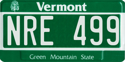 VT license plate NRE499
