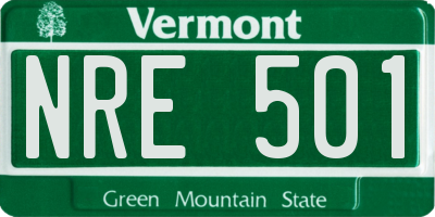 VT license plate NRE501