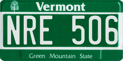 VT license plate NRE506