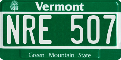 VT license plate NRE507