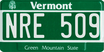 VT license plate NRE509