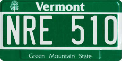 VT license plate NRE510