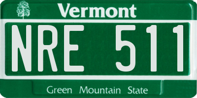 VT license plate NRE511