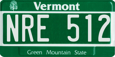 VT license plate NRE512