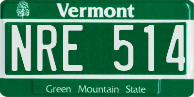 VT license plate NRE514