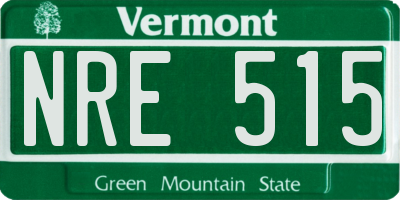 VT license plate NRE515