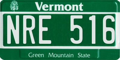 VT license plate NRE516