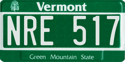 VT license plate NRE517