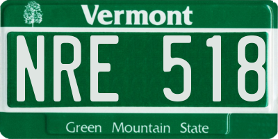 VT license plate NRE518
