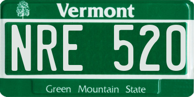 VT license plate NRE520