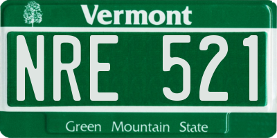 VT license plate NRE521