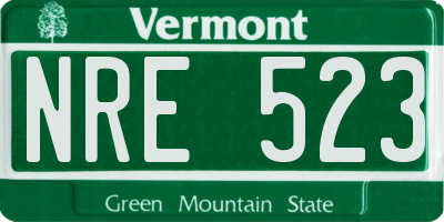 VT license plate NRE523