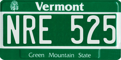 VT license plate NRE525