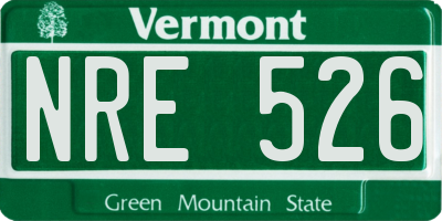 VT license plate NRE526