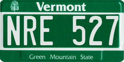 VT license plate NRE527