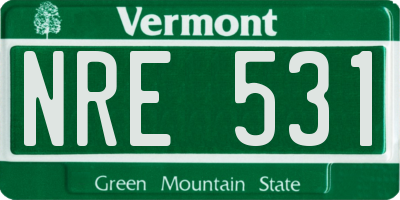 VT license plate NRE531