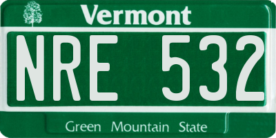 VT license plate NRE532