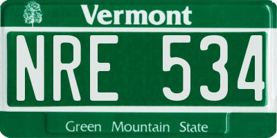 VT license plate NRE534