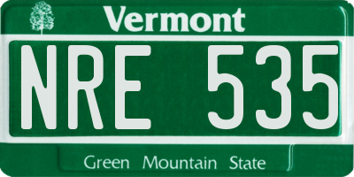 VT license plate NRE535