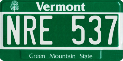 VT license plate NRE537