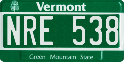 VT license plate NRE538