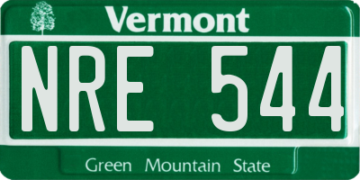 VT license plate NRE544