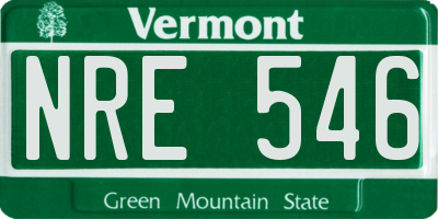 VT license plate NRE546
