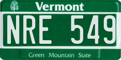 VT license plate NRE549