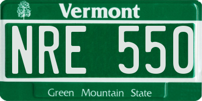 VT license plate NRE550