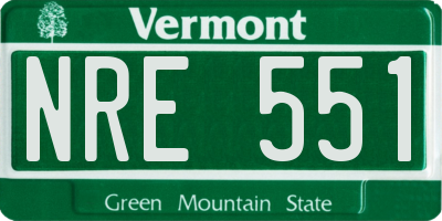 VT license plate NRE551