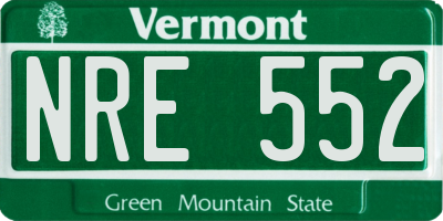 VT license plate NRE552