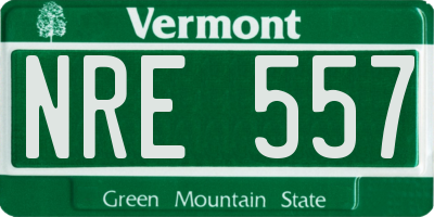 VT license plate NRE557