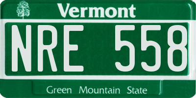 VT license plate NRE558