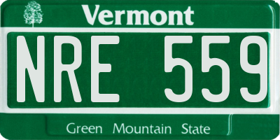 VT license plate NRE559