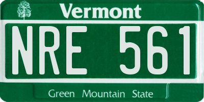 VT license plate NRE561
